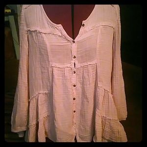 Free people  light pink vintage inspired flare top